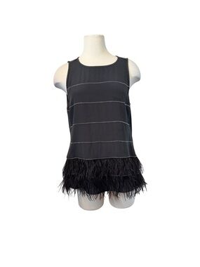 Etcetera Sleeveless Top with Feather Hem Size 10